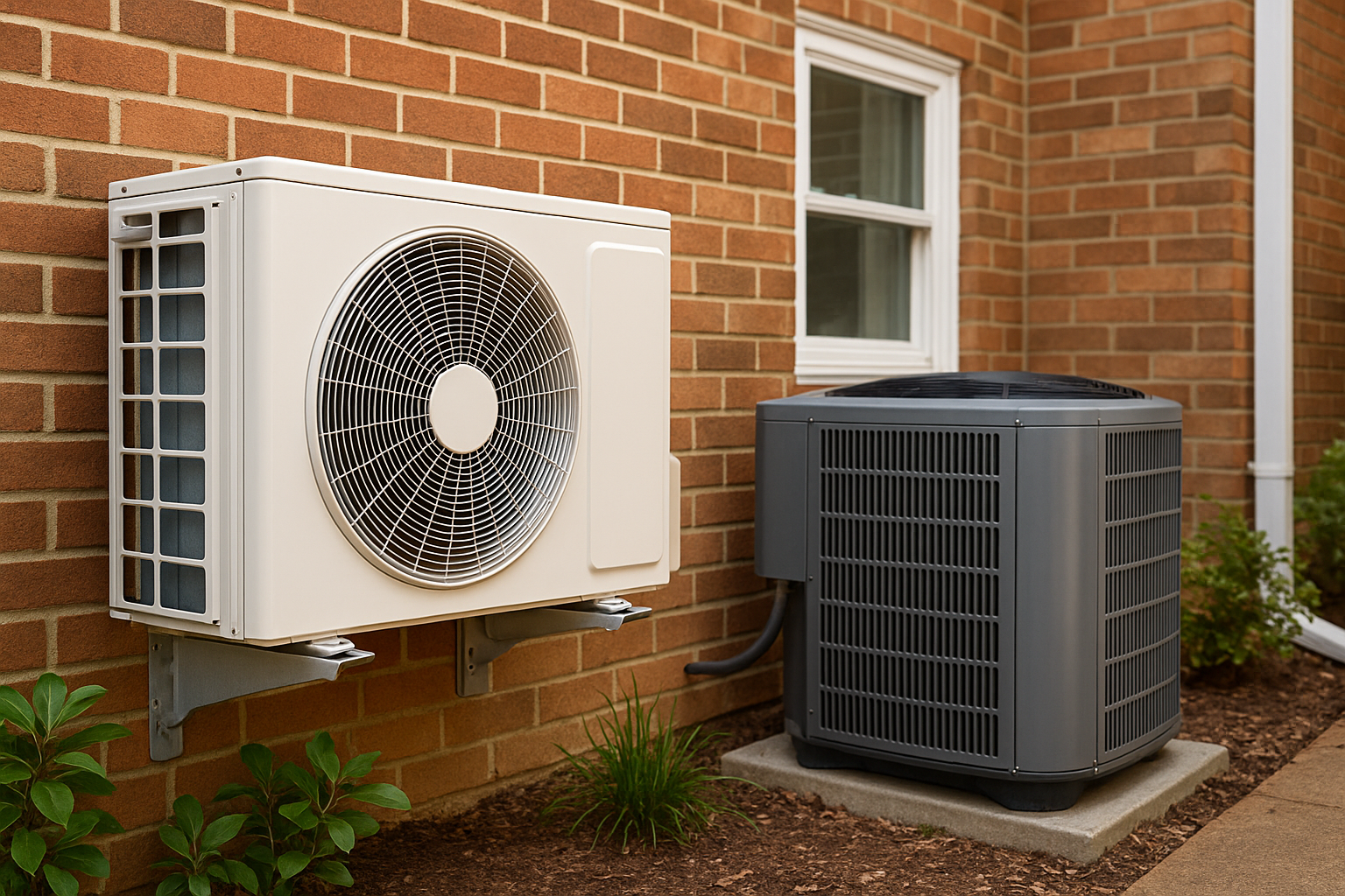 Outdoor air source heat pump installed at a modern UK home in Reading