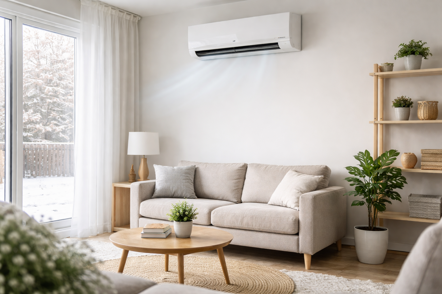 Energy-efficient wall-mounted air conditioning unit installed in a Berkshire home